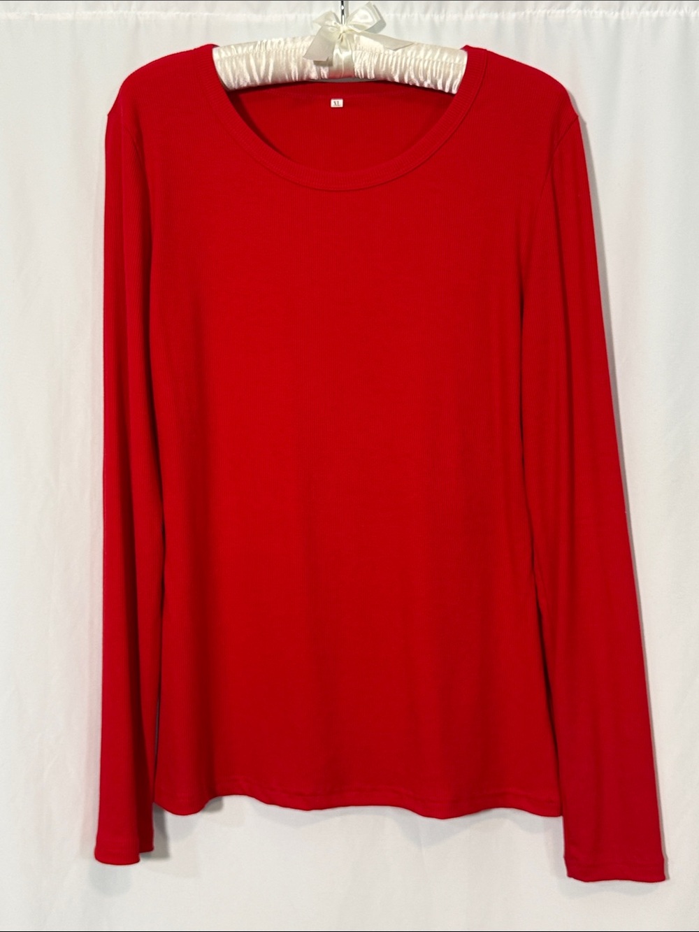 Women’s Classic Long-Sleeve Crew Neck Top - Red